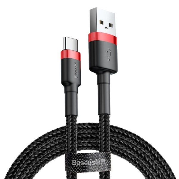 Baseus Cafule USB-C 3A 0.5m (Rood+Zwart) kabel