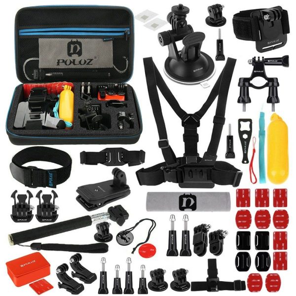 PKT09 53 in 1 Accessoires Puluz Ultimate Combo Kits voor Sportcamera's