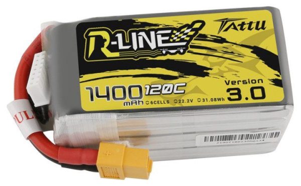 Tattu R-Lijn 3.0 1400mAh 22.2V 120C 6S1P XT60 Accu