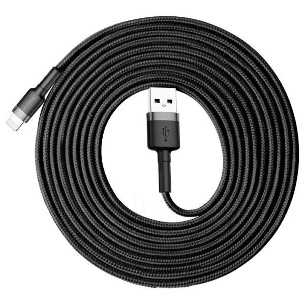 Baseus Cafule USB Lightning-kabel 2A 3m (Zwart+Grijs)