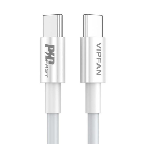 USB-C naar USB-C kabel Vipfan P02, 1m (wit)