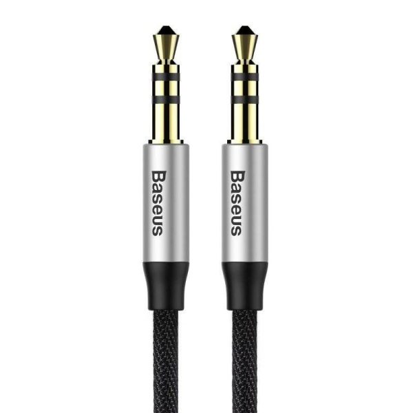 Baseus Yiven Audio Cable mini jack 3,5mm AUX, 1m (Black+Silver)