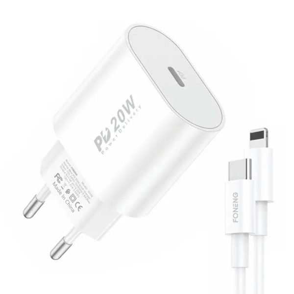 Foneng EU39 USB PD 3.0 Fast Charger with USB C to Lightning Connector