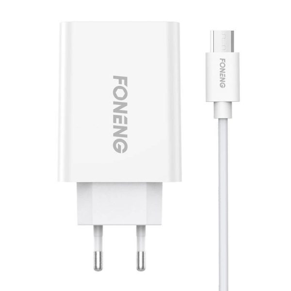 Foneng Fast Charger with 1x EU43 USB and USB Micro Cable