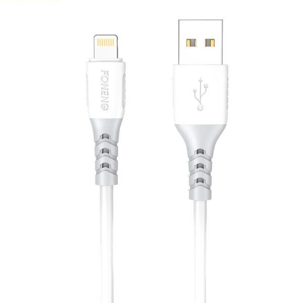 Foneng X66 USB to Lightning Cable, 20W, 3A, 1m (White)