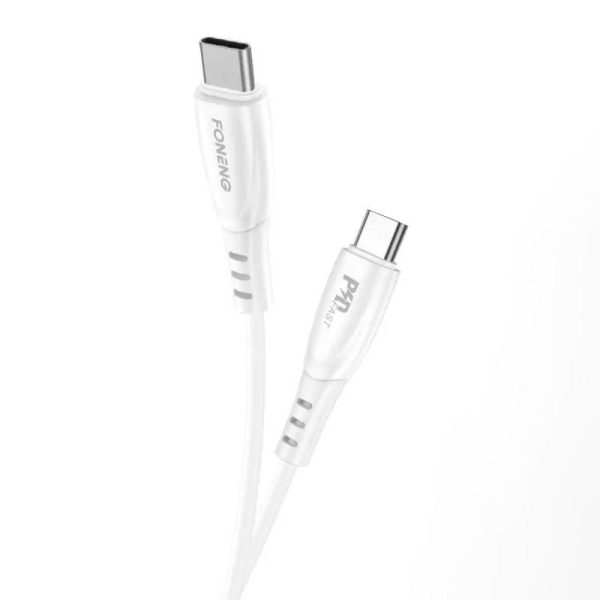 Foneng X73 USB-C to USB-C Cable, 60W Power Delivery, 1 Meter (White)