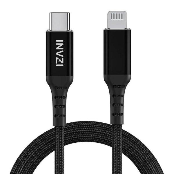 INVZI MFi Certified USB-C to Lightning Cable, 2 Meters (Black)