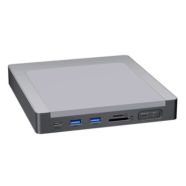 Invzi MagHub 8-in-1 USB-C Gray Docking Station and Hub with SSD Bay for iMac