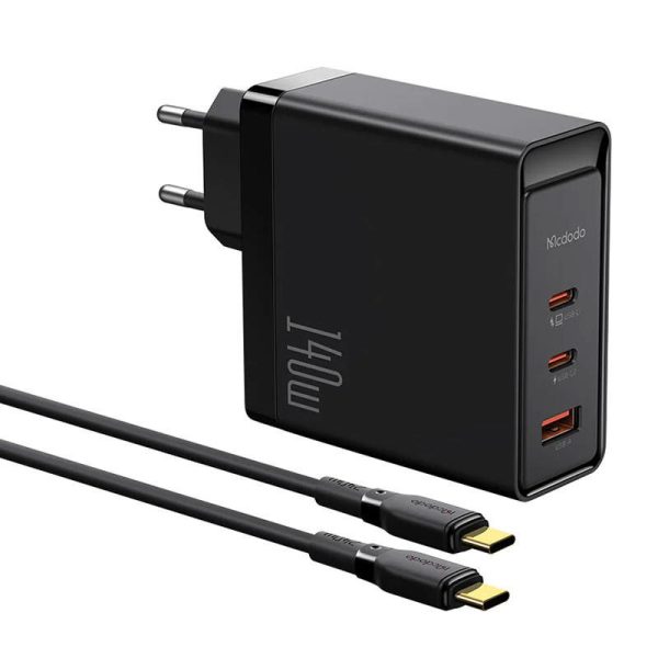 Mcdodo CH-2913 140W GaN Charger with 2x USB-C and USB-A Ports (Black)