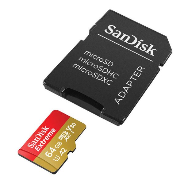 Sandisk Extreme 64GB MicroSDXC UHS-I U3 ActionCam Memory Card (170/80 MB/s Read/Write Speed, SDSQXAH-064G-GN6AA)