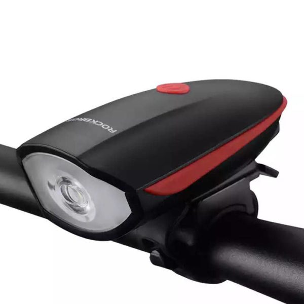 Rockbros 7588 Bicycle Electronic Bell and Light (Black and Red)