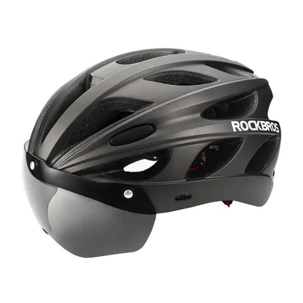 Rockbros TT-16 Black Cycling Helmet with Glasses