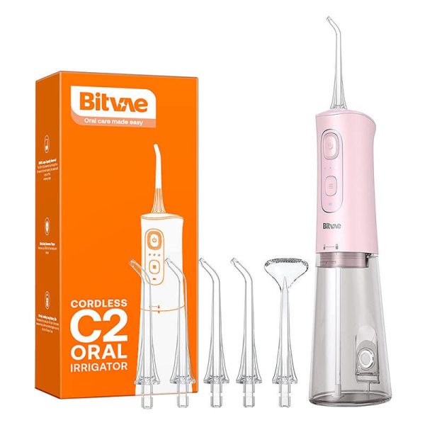 Bitvae C2 Water Flosser with Nozzle Set (Pink)