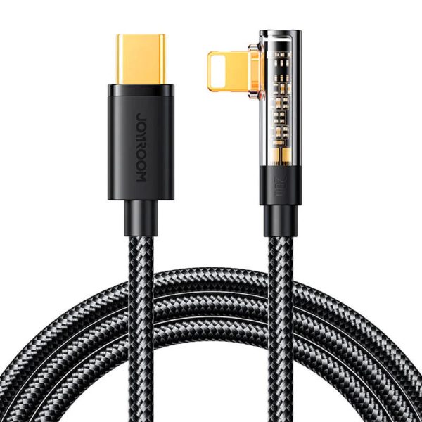 Kątowy czarny USB-C do Lightning Joyroom S-CL020A6 1.2m, 20W Kabel.