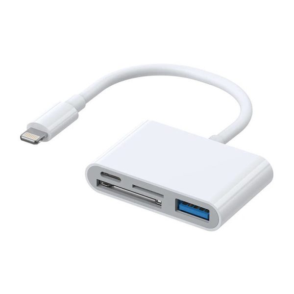 Joyroom S-H142 Lightning to USB OTG Adapter with MicroSD and SD Card Reader (White)