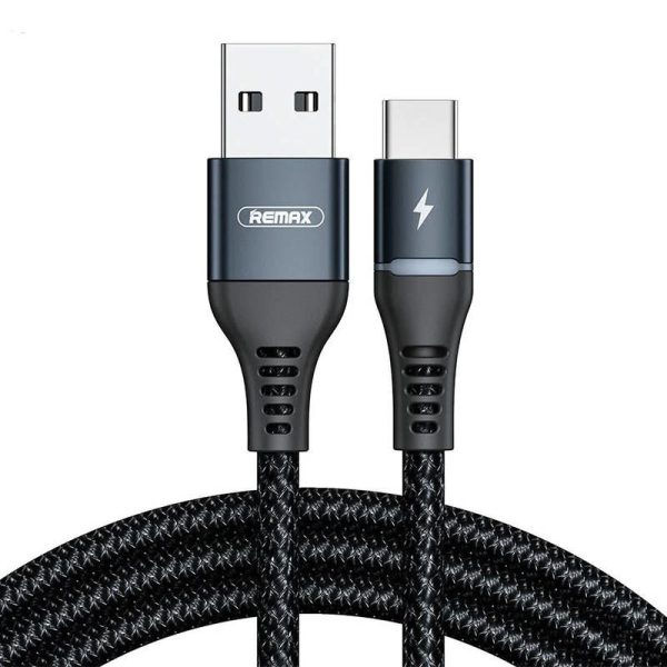 Remax Colorful Light USB-C Cable, 1 Meter, 2.4A (Black)