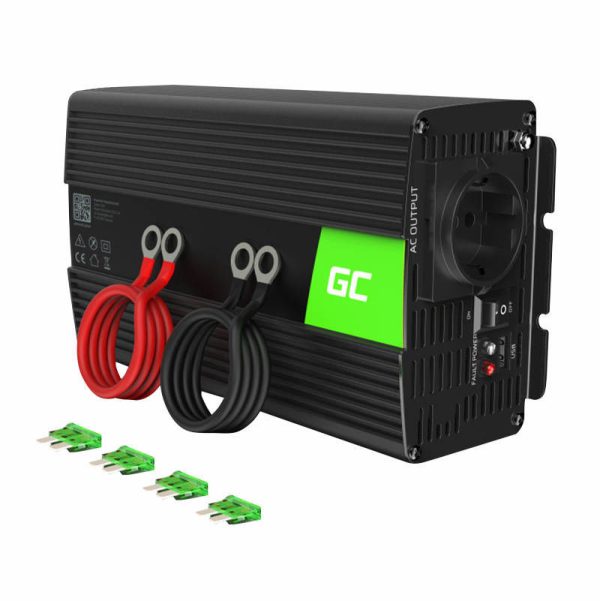 Green Cell INV08 12V to 230V 1000W/2000W Modified Sine Wave Car Inverter Voltage Converter