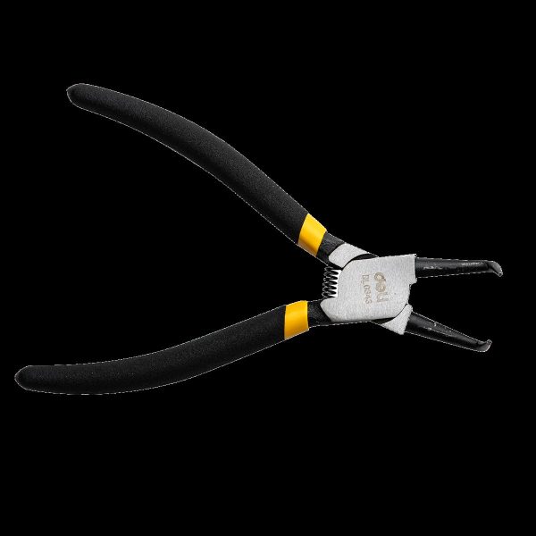 Deli EDL0343 7-inch Black Bent Interior Circlip Pliers