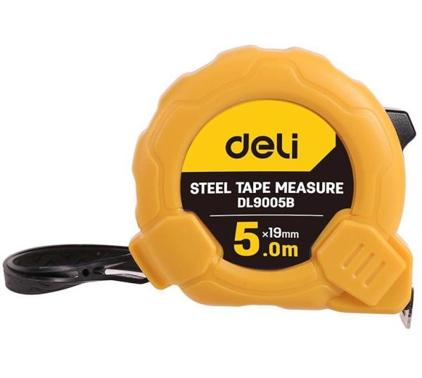 Deli Tools EDL9005B Steel 5m/19mm Measuring Tape (Yellow)