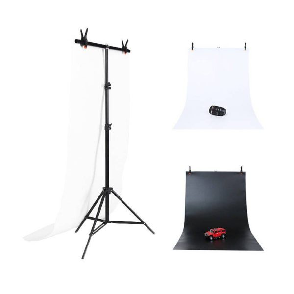 Puluz 70x200cm Photo Studio Background Support System with 2 Backdrops (DCA0976)