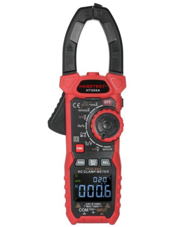 Habotest HT208A Digital Clamp Meter with True RMS Functionality