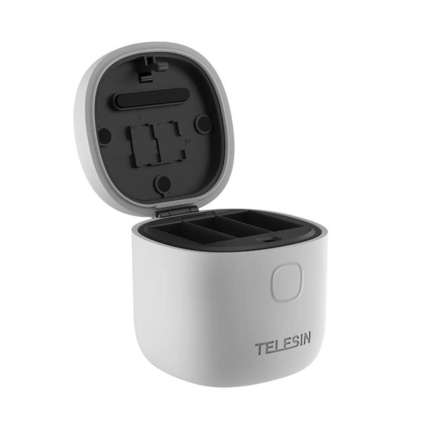 Telesin Waterproof 3-Slot Charger All-in-Box for GoPro Hero 11, Hero 10, and Hero 9.