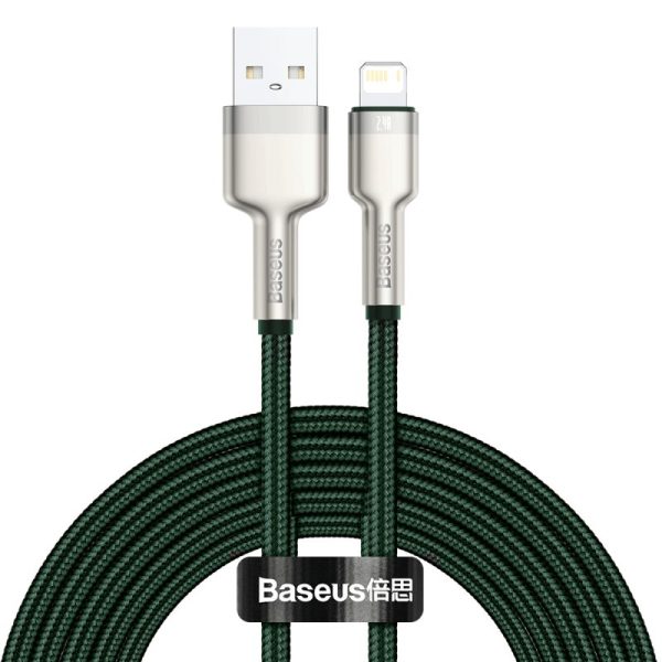 Baseus Cafe 2.4A 2 Meter USB Cable for Lightning (Green)