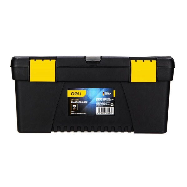 15-inch Yellow Plastic Tool Box with EDL432417 Deli Tools