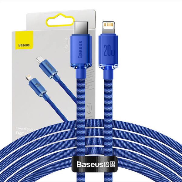 Baseus Crystal-Shine USB-C to Lightning Cable, 20W PD, 2m (Blue)