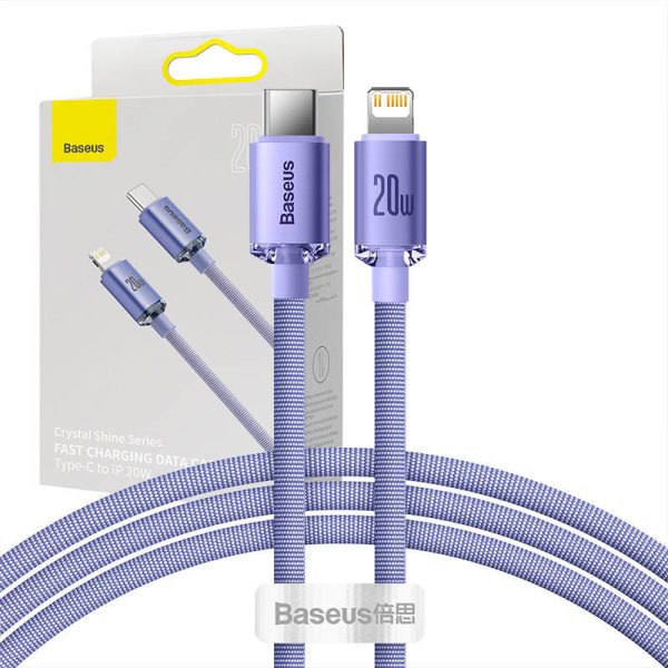 Baseus Crystal Shine USB-C to Lightning 20W PD Cable, 1.2m (Purple)