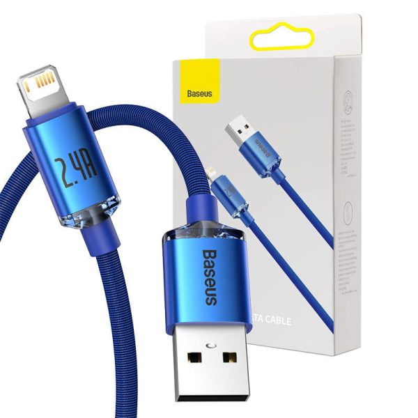 Baseus Crystal Shine USB-Lightning Cable, 2.4A, 2m (Blue)