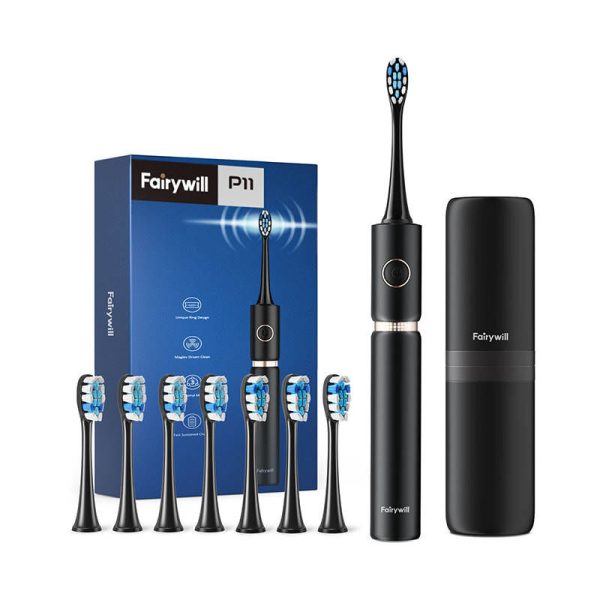 FairyWill FW-P11 Sonic Toothbrush with Headset and Case (Black)