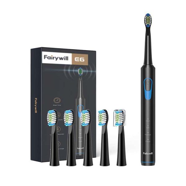 FairyWill FW-E6 Sonic Toothbrush with Headset (Black)