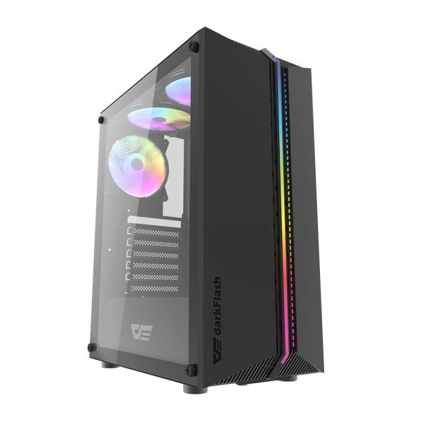 Darkflash DK151 LED Computer Case with 3 Fans (Black)