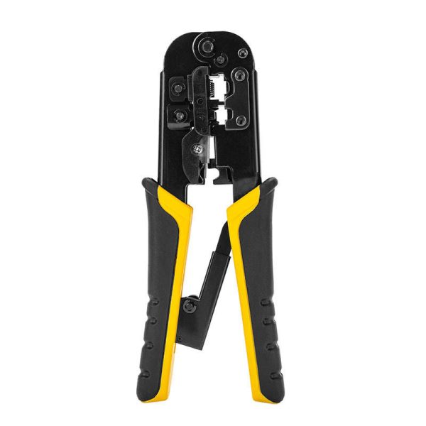 Deli Tools EDL4971 Crimping Pliers for Ethernet Connectors, 4/6/8P, RJ45/RJ14/RJ12/RJ9