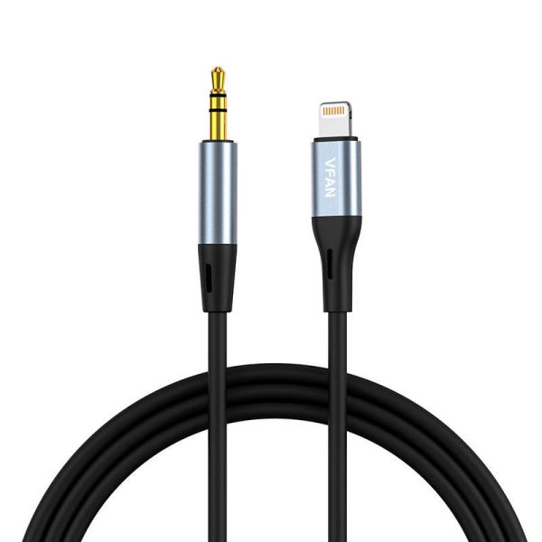 Vipfan L05 1m Gray Lightning to 3.5mm Mini Jack AUX Cable