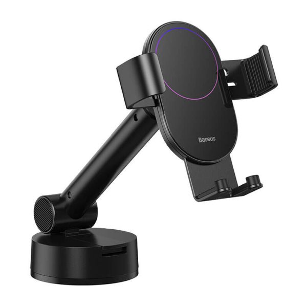 Gravity car mount for Baseus Tank phone with suction cup (black)