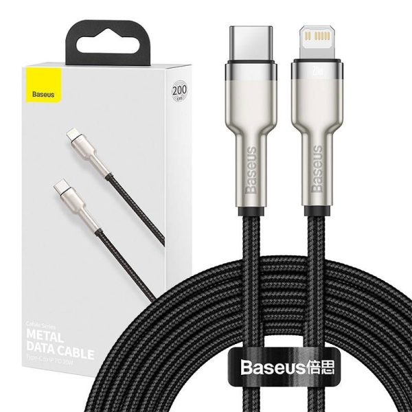 USB-C cable for Lightning Baseus Cafule, PD, 20W, 2m (black)