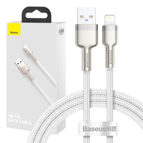 USB cable for Lightning Baseus Cafule, 2.4A, 1m (white)