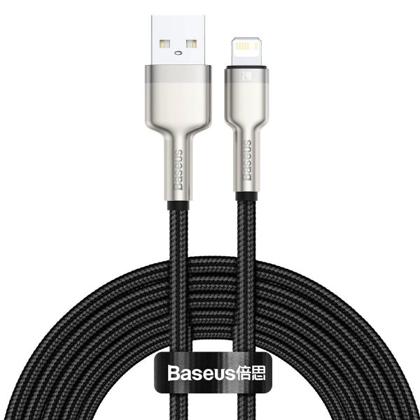 USB cable for Lightning Baseus Cafule, 2.4A, 2m (black)