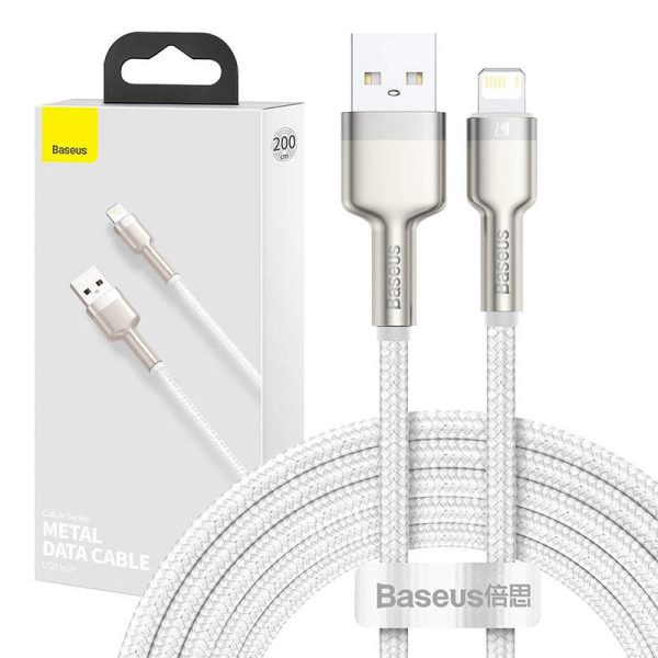 USB cable for Lightning Baseus Cafule, 2.4A, 2m (white)