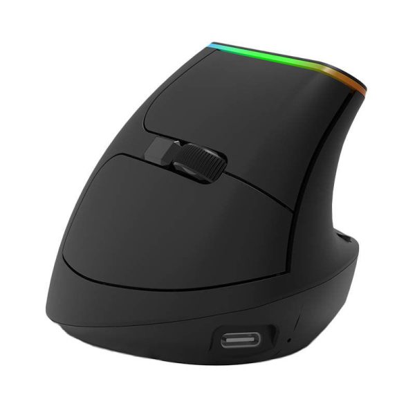 Wireless Vertical Mouse Delux M618DB BT4.0 + 2.4Ghz 4000DPI RGB