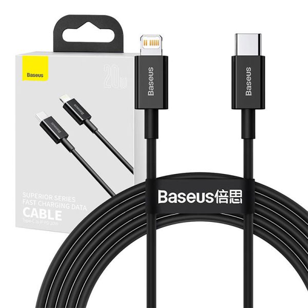 Baseus Superior Series Cable USB-C to iP, 20W, PD, 2m (black)