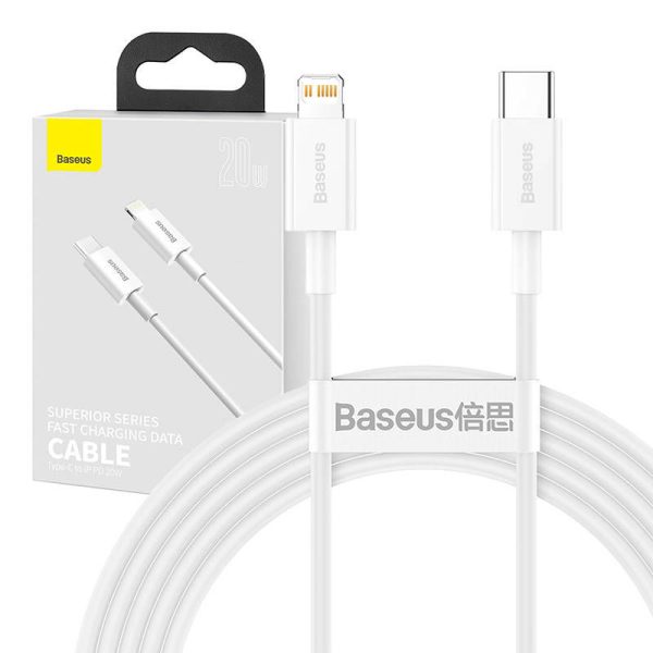 Baseus Superior Series Cable USB-C to Lightning, 20W, PD, 2m (white)