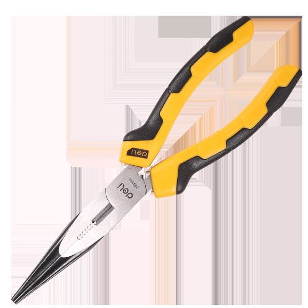 Long Nose Pliers 8" Deli Tools EDL2108 (yellow)