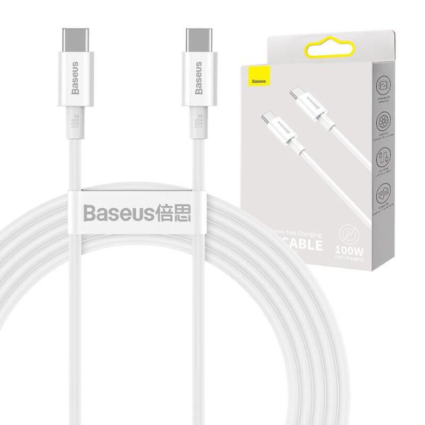 Baseus Superior Series Cable USB-C to USB-C, 100W, 2m (white)