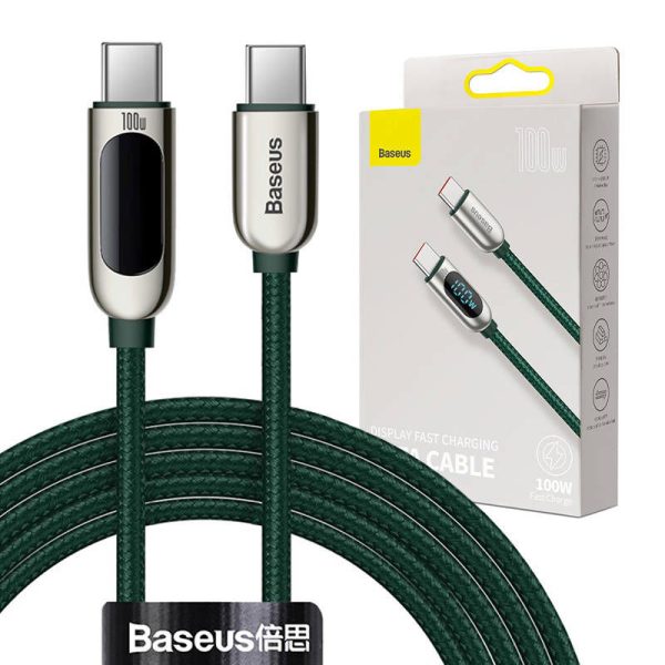 Cable USB-C to USB-C Baseus Display, 100W, 2m (green)