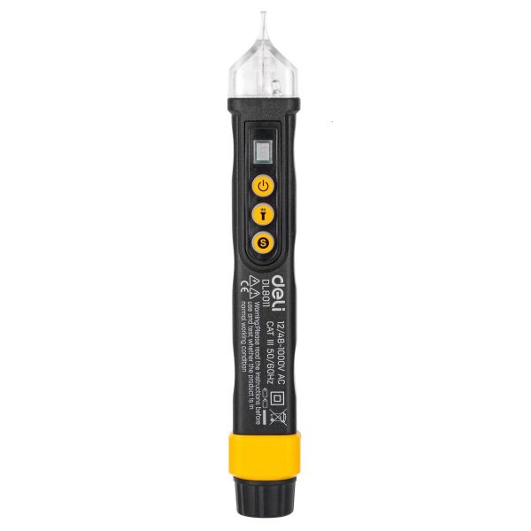 Non-contact voltage tester Deli Tools EDL8011, 12/48-1000V AC (black)