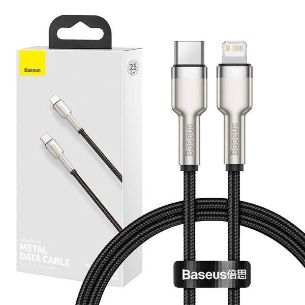 USB-C cable for Lightning Baseus Cafule, PD, 20W, 0,25m (black)