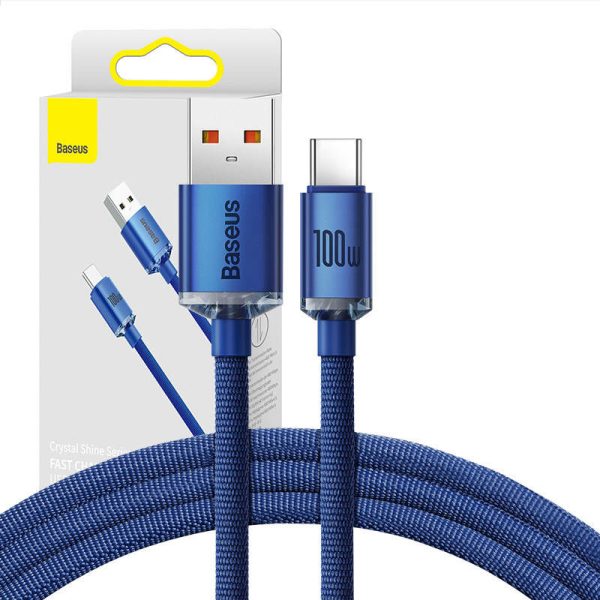 Baseus Crystal Shine cable USB to USB-C, 5A100W1.2m (blue)